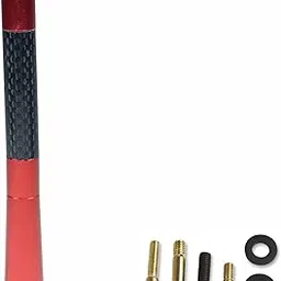 SORAX Carbon Fiber Finish Pen Style Antenna with Internal Copper Coil AM/FM Radio Antenna Compatible for All Car & Truck (RED) 1Pcs-picture-26