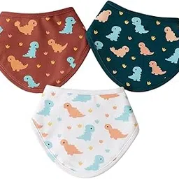 Adhigams Organic Cotton Baby Bibs Set of 2 | 100% Soft, Lightweight & Breathable Quick-Dry Feeding Cloths for Newborns (0–12 Months) | Eco-Friendly, Washable & Reusable Baby Aprons for Boys & Girls image 1