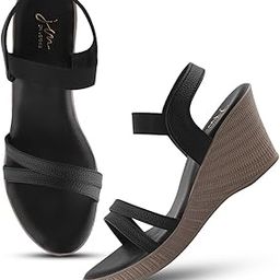 jm looks Women's Wedge Sandals: Ankle Strap Platform Open Toe Wedges - Stylish Low Heel Dressy Summer Wedges for Women-picture-43