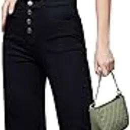 miss chase Women's Wide Leg High Rise Regular Stretchable Denim Jeans-picture-21