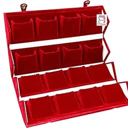 atorakushon Vanity Box Make-Up Earrings Organizer Jewellery Travelling Box For Women's (Maroon)-picture-10
