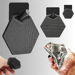 Silicon Massage Bath Brush & Bathing Brush For Cleaning Body Face Silicone Bath Wash Scrubber Cleaner & Massager For Brushes Men & Women Kids Bathing Tool 2X Scrubbers & Holders 4pcs set-image-13