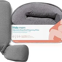 Frida Mom Adjustable Keep-Cool Pregnancy Pillow | Support for Belly, Hips + Legs for Pregnant Women | Breathable + Cooling Grey Fabric-picture-15