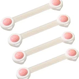 SYGA 4 Pcs Baby Safety Locks | Child Proof Cabinets, Drawers, Appliances, Toilet Seat, Fridge and Oven | Tools Not Required | Uses Dual Adhesive Tape and Latch System (Pink Smiley)-picture-59
