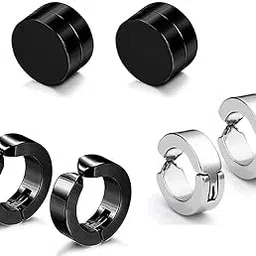 xwpzk Trendy Multicolor Round Shaped Magnetic Style Stud For Men And Women(3pair)-picture-54