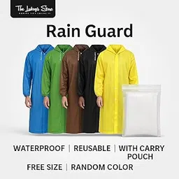 The Lukog’s Store Rain Guard Unisex Raincoat with Carry Pouch | Waterproof, Reusable & Lightweight Full-Length Rain Wear | Random Color, Free Size for Men & Women-picture-32