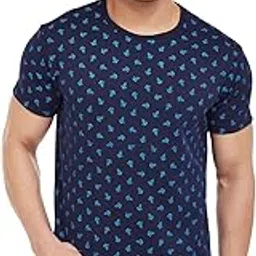 mack jonney Men's Cotton and Crush Printed Round Neck T-Shirt (Navy Blue, Medium)-picture-32