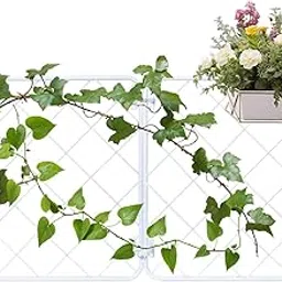 58106 Outdoor Metal Wall Trellis Panels Set of 2 White Garden Trellises 21.5x21.5 Inch, Weatherproof Decorative Screens for Climbing Plants-picture-25
