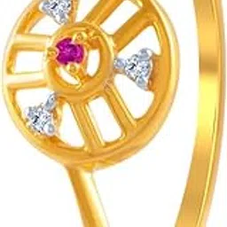 p.c. chandra jewellers 14k (585) Yellow Gold and American Diamond Ring for Women-picture-22