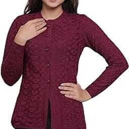 thansmay kleider Women's Ladies Girl Winter wear Pure Woollen Embroidered Full Sleeve Sweater for Women-picture-3