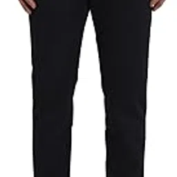 Men Low Rise Tapered Fit Print Pattern Cotton Blend Flat Front Casual Trouser Blue-image-16