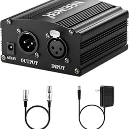 Neewer 1-Channel 48V Phantom Power Supply with Adapter, BONUS+XLR 3 Pin Microphone Cable for Any Condenser Microphone Music Recording Equipment (8 feet)-picture-27
