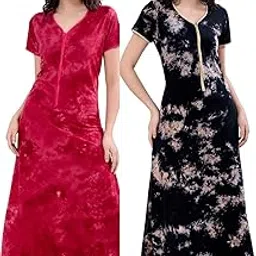 piu Women's Cotton Front Zipper Nighty-picture-13