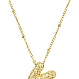 shining diva fashion Bubble A-Z Letter 18K Anti Tarnish Gold Plated Pendant Necklace for Girls and Women | Alphabet Initial Personalized Necklaces | Stainless Steel Jewellery | Birthday Valentine Gifts for Girlfriend-picture-11