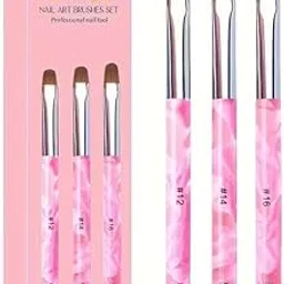 Rubyface 3 Pcs Double Ended Liner Brush for Nails Gel French Manicure Brush Nail Dotting Tool Professional Manicure Tool for Manicure Cuticle Clean Up Nail Art Design 12#, 14#, 16#-image-44