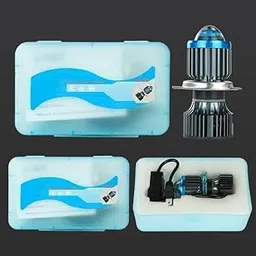 Universal 50W H4 Fitting Led Headlight Lens Projector Bulb | White and Yellow | High and Low Beam | With Cooling Fan For All Bikes And Cars-image-86