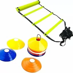 Vivi5 Combo of Agility 4m Ladder with Flat Adjustable Rungs, Space Marker 20 pcs (Multicolour)-picture-32