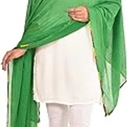 Nakoda Creation Pure Cotton Solid Women Dupatta (Samosa Cotton Dupatta_Green)-picture-56