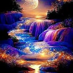 AIBOERL Diamond Painting Kits for Adults, 5D DIY Moon Diamond Art Painting for Beginners, Full Round Drill Waterfall Landscape Diamond Art for Home Wall Decor (11.8 * 15.8 inch)-picture-31