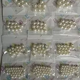 Chuz N Pick White Pearls Craft Multiple Size Beads with Holes for Bracelets, Necklaces, Art and Craft Decoration, Jewlry Making 4 Different Sizes(12 Packets)-image-9