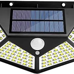 Rexmon Solar Lights Outdoor, 100 LED Solar Security Light with Motion Sensor Solar Waterproof Wall Light Solar Powered Light with 3 Modes for Outdoor, Garden Wall, Solar Lights for Home-image-3