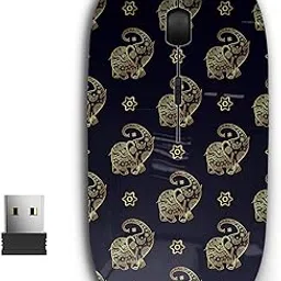 2.4G Ergonomic Portable USB Wireless Mouse for PC, Laptop, Computer, Notebook with Nano Receiver ( Gold Elephant Texture )-picture-37