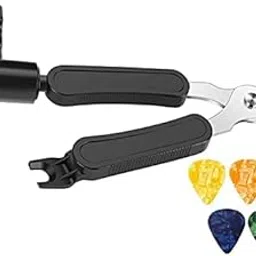 K3 Musical Guitar String Winder Cutter and Bridge Pin Puller, 3 in 1 Peg Pullers for All Types of Guitars, Banjos and Mandolin (Black)-image-2