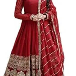 Maroon Faux Blooming Designer Gown & Lace Border – Premium Ready-to-Wear Set-picture-35