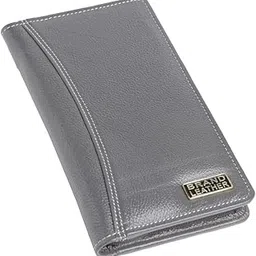 brand leather Passport Cover/Passport Holder for Men and Women -Genuine Leather Travel Accessories Document Organizer with RFID Protection -Multiple Cards for Men & Women (Grey) image 1