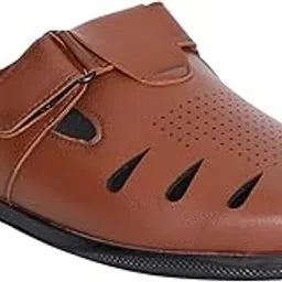 bellissimo Men's Brown Casual Velcro Slip-On Mules-picture-10