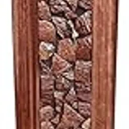 generic Decorative Stone Inlay Wooden Floor Vase, 24 Inches Tall, Brown-picture-27