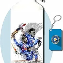 CRAFT MANIACS Virat Kohli HD 600 ML BPA & Lead Free Sipper Bottle & Cricket Keychain Best HD Print Sipper For Cricket Lovers-image-81
