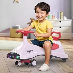 Baybee Primo Swing Cars for Kids | Twister Ride on Baby Car with 360° Steering, RGB Lights & Music | Push Rideons Toy Kid Car with Storage & Backrest | Magic Cars for Kids 3+ Years Boys Girls (Pink)-image-72