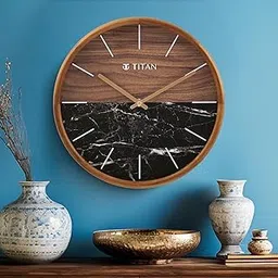 Titan Contemporary Wooden Analog Clock with Wood & Stone Textures On The Dial - W0077Wa02-picture-25