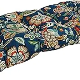 Blazing Needles Rounded Back Tufted Outdoor Loveseat Cushion, 42 x 19, Telfair Peacock-picture-45
