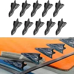 10Pcs Black Style 2 Fin Air Vortex Generator Diffuser Shark Fin Set Kit Compatible with Spoiler Roof Wing Pointed 10PC Auto Accessories for Car Decoration-picture-11