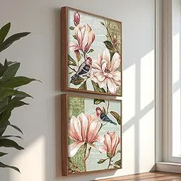 Painting Mantra Floral Canvas Painting for Wall, Vintage Floral Framed Painting for living room Black, Size : 13x13 Inches-image-2