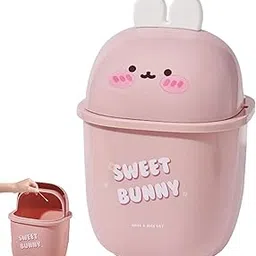 FunBlast Table Dustbin Desktop Bin - Mini Trash Can with Swing Top Lid, Portable Dustbin, Mini Waste Bin Disposal Dustbin for Car Office Desk and Home Use (Random Print)-picture-17