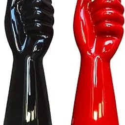 WEDONE Home Decor Modern Art Hand Vase Set of 2, Flower Vase, Ceramic Pampas Grass Round Shaped Vase, Centrepiece Showpiece (Black, Red)-picture-21