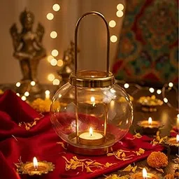 CraftVatika Tealight Candle Holder Set Metal for Diwali Christmas, Festive Decor, Glass Tealight Candle Holder, Diwali Decoration Items, Christmas Decor, Home Decoration Items for Living Room-picture-58