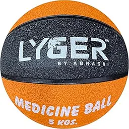 LYGER Weighted Bounce Dual Medicine Ball Intensive Workout Training Gym, Exercise Weight Balls Equipment Cross Training and Core Strength Workout (5kg, Orange-Black)-picture-23