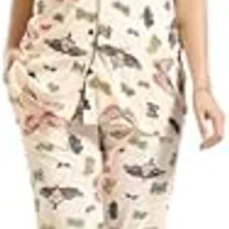 yazia Women's Cotton Blend Fabric Printed Night Suit Set of Shirt & Pyjama Loungewear for Winter (Set of 1)-picture-16
