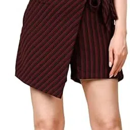 london hills Women’s Western Shorts Women & Girls Overlap short's for Women Striped Skirts Mini Shorts Half Dress-picture-23