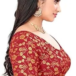 appera "wear to shine" APPERA Women's Georgette Round Neck Blouse, Half Sleeve Readymade Blouse for Festive and Party-picture-33