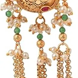 i jewels Gold Plated Brass Adjustable Finger Ring with Traditional Design & Multi Chain Detailing for Women (FL275)-picture-11