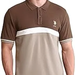 u.s. polo assn. Men Cotton Solid Slim Fit Polo Shirt image 1