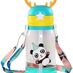 The Cheeky Kidzz Baby Sipper Straw 600ml Horn Sippy Bottle Cute Attractive Print with Strap BPA Free Liquids Feeder for Toddlers/Infants/Kids (Design 1)-picture-17
