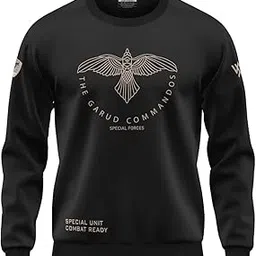 Warrior World Men's Sweatshirt 100% Cotton | Tactical-Inspired Graphic Design Crewneck Winter Wear Casual Street Style-picture-13