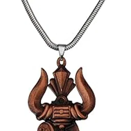 shiv jagdamba Lord Shiv Bholenath Trishul Damaru Snake Chain Bronze Zinc Metal Pendant Necklace For Men women-picture-48
