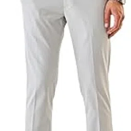 snitch Men Formal Trousers | Slim Fit Mid Rise Plain Front Design | 100% Polyester Wrinkle-Resistant Fabric with Turned-Up Cuffs for Office & Formal Wear-picture-26